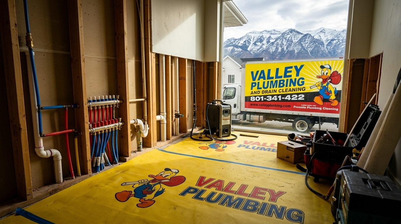 Finished bathroom remodel in a Salt Lake City home with modern fixtures and tile