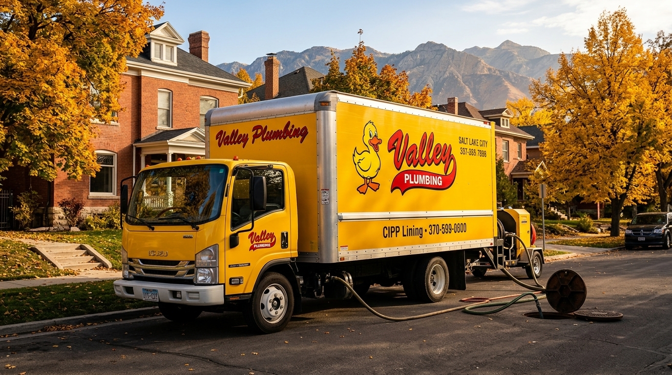 Before and after CIPP lining cross-section showing new liner inside old pipe